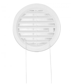 Решетка вентиляционная пластиковая с клапаном Haco VM Ø125 Белый