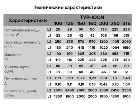 Канальный вентилятор ERA TYPHOON 315 2SP D315