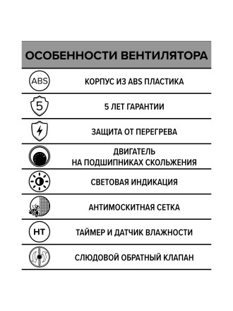 Бытовой вентилятор осевой ERA 4C HT D100 White