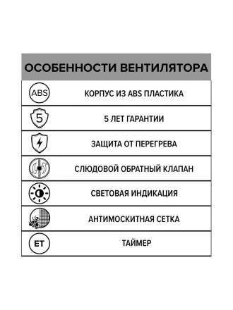 Бытовой вентилятор осевой ERA 5C ET D125 White