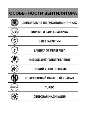 Бытовой вентилятор осевой DICITI SILENT 5C TURBO D125мм White