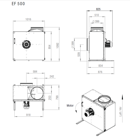Вытяжные кухонные вентиляторы SHUFT EF 500 E