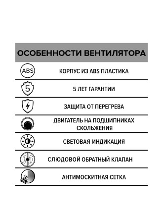 Бытовой вентилятор осевой ERA STANDARD 5S C D125мм