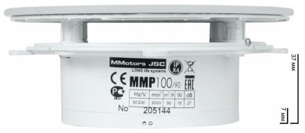 Вытяжной вентилятор сверхтонкий MMotors MM-P 100/90 Пластик круг белый матовый
