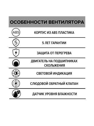 Бытовой вентилятор осевой ERA STANDARD 5С HT D125мм