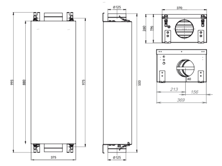 Приточная установка с электрическим нагревом Minibox E-300-FKO.PREMIUM Вентилятор EC EbmPapst (Германия) GTC