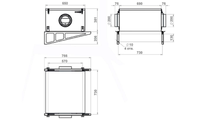 Приточная установка с электрическим нагревом Minibox Е-850 Zentec