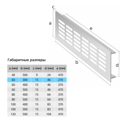 Вентиляционная решетка Благовест 60x300 белая