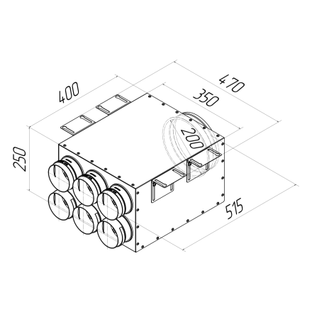 Коллектор металлический Provent KV 200/90x6 на 6 выходов