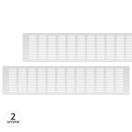 Вентиляционная решетка Благовест 120x500 серебро (2шт.)