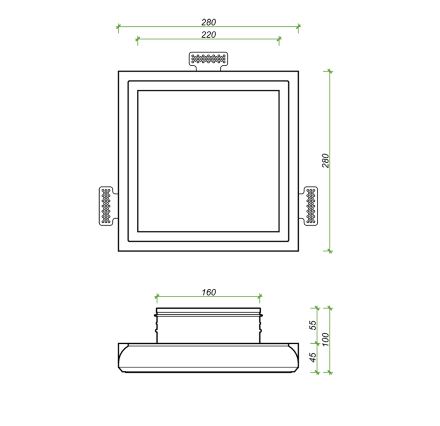 Диффузор скрытого монтажа SECRET FRAME FD160