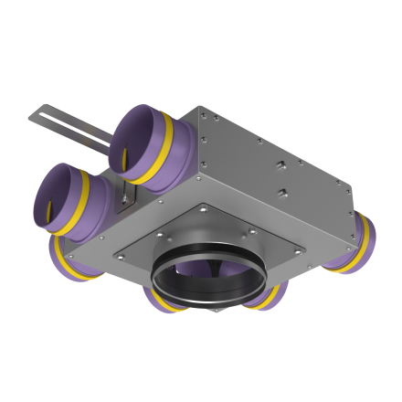 Коллектор металлический проходной Provent KVF 160/160/90x6 на 6 выходов