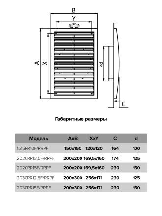 Решетка вентиляционная ERA 2020RR15F Белый 200x200-150мм