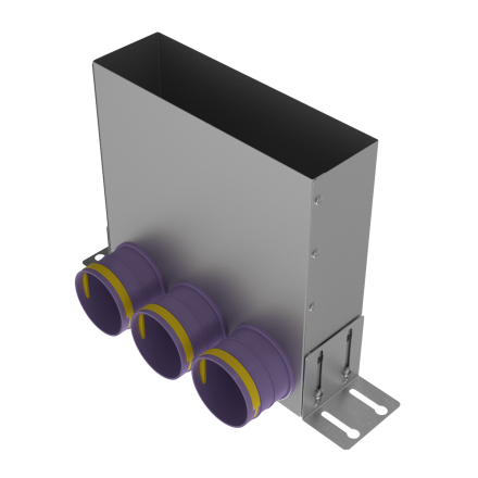 Пленум угловой прямоугольный Provent VPU 300x90/75x3 на 3 выхода