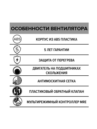 Бытовой вентилятор осевой ERA E 100 SC MRe D100 White