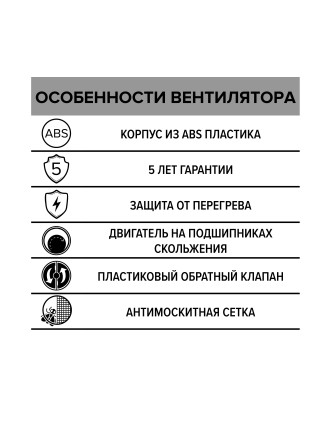 Бытовой вентилятор осевой ERA E 125 SC D125 White