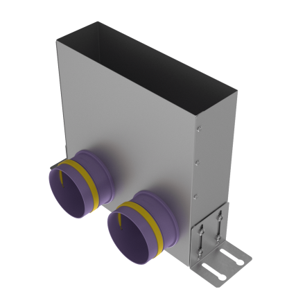 Адаптер (пленум) угловой прямоугольный Provent VPU 300x90/90x2 на 2 выхода