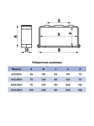 Держатель плоского канала ERA 922LRDH 90x220