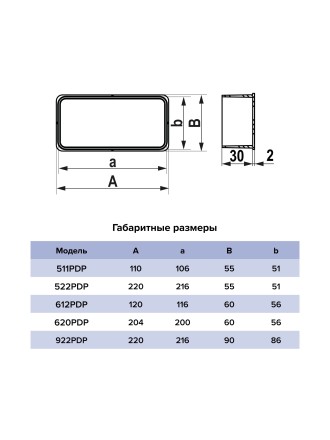 Заглушка для прямоугольных воздуховодов ERA 922PDP 90x220 пластик